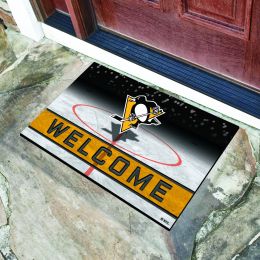 Pittsburgh Penguins Flocked Rubber Doormat - 18 x 30