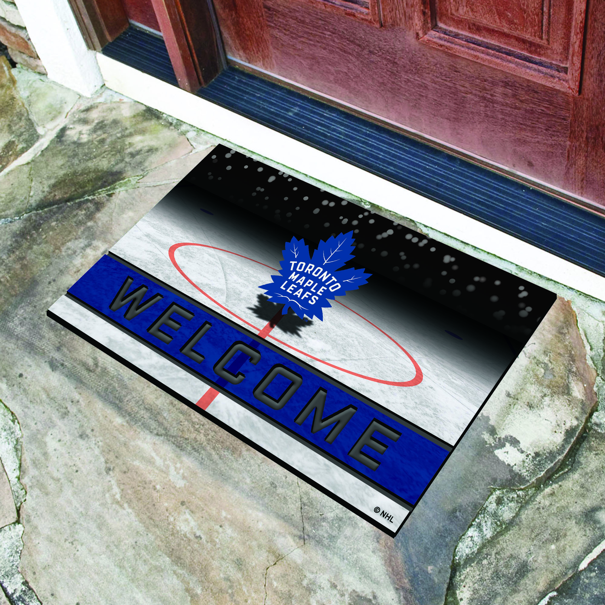 Toronto Maple Leafs Flocked Rubber Doormat - 18 x 30