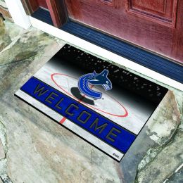 Vancouver Canucks Flocked Rubber Doormat - 18 x 30