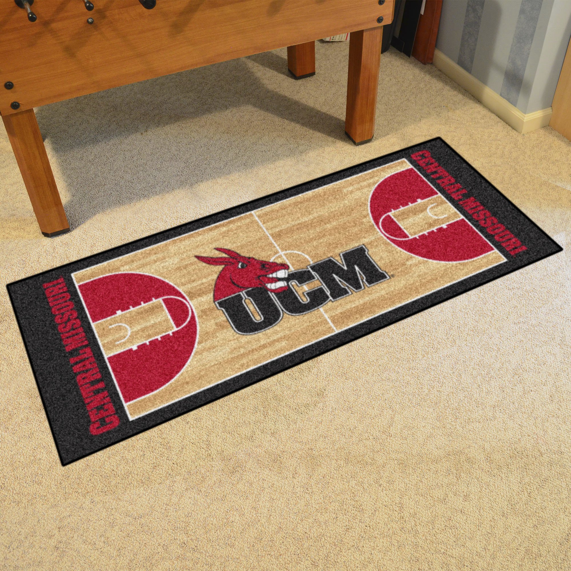 UCM Mules Basketball Court Runner Mat - 30 x 72