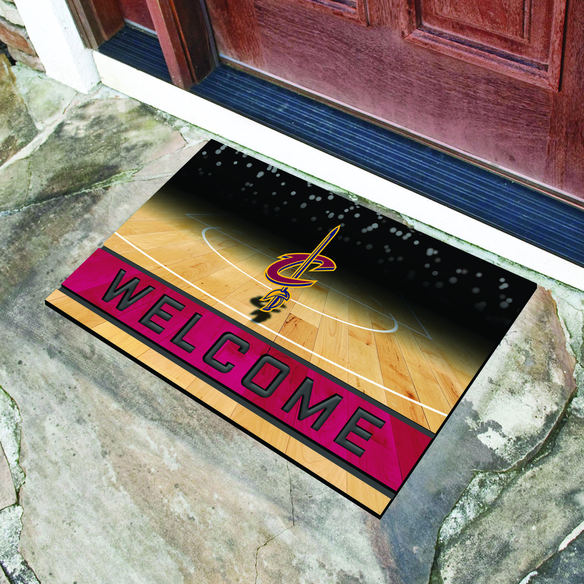 Cleveland Cavaliers Flocked Rubber Doormat - 18 x 30
