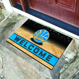 Golden State Warriors Flocked Rubber Doormat - 18 x 30