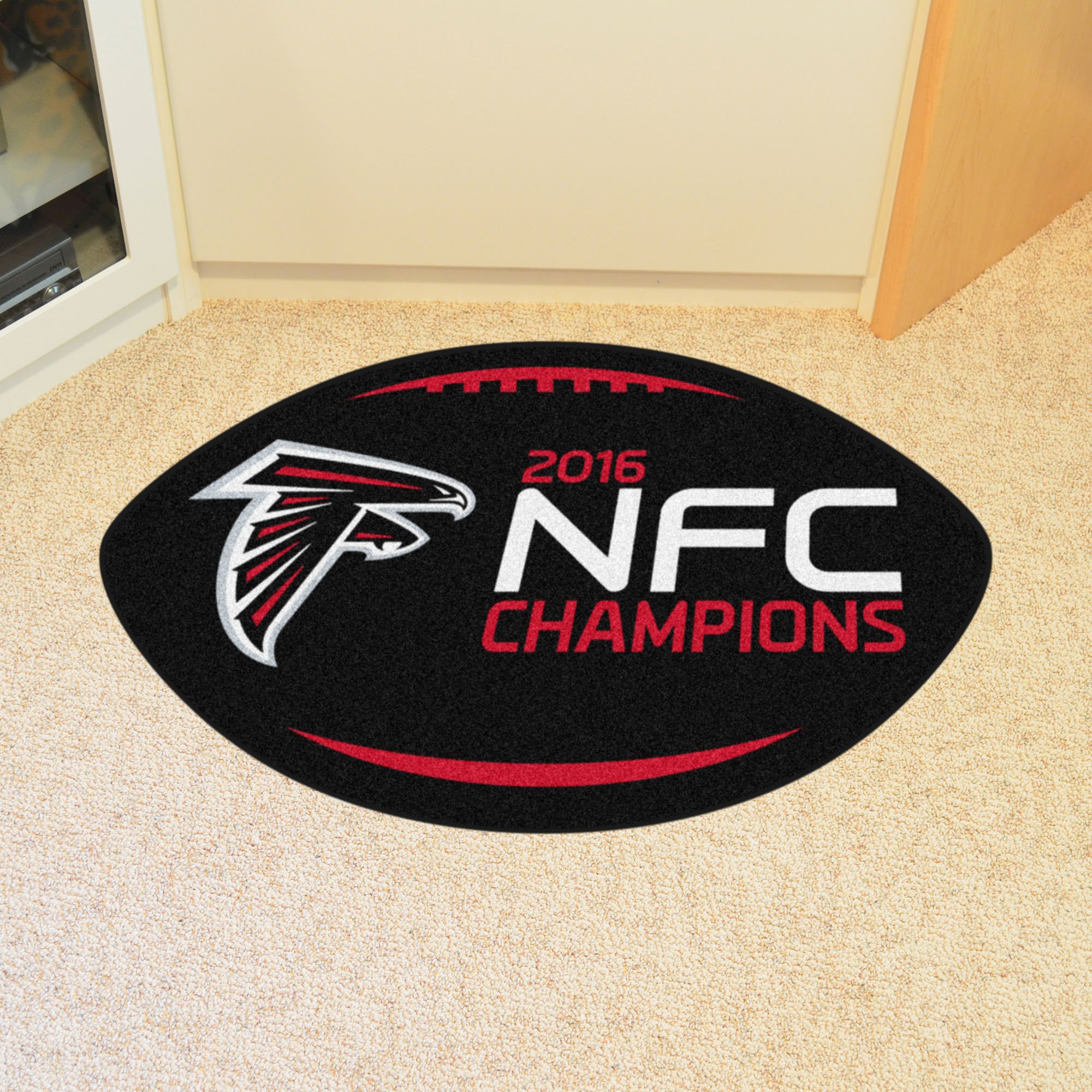 Atlanta Falcons Football Shaped Area Rug â€“ 22 x 35