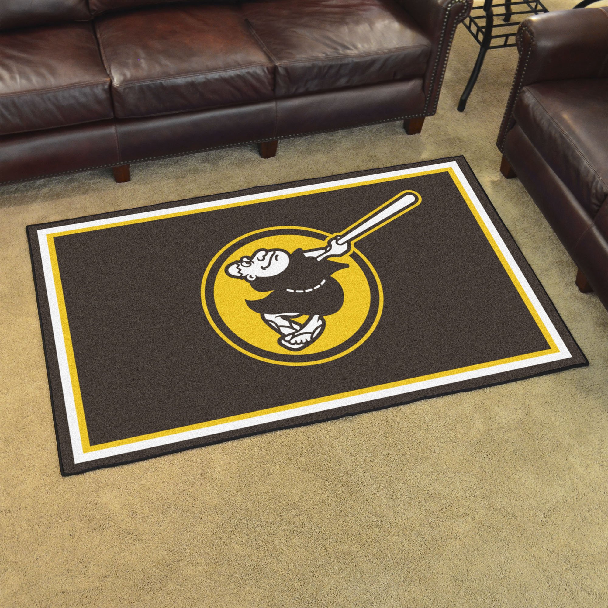 San Diego Padres Area Rug 4â€™ x 6â€™ Brown