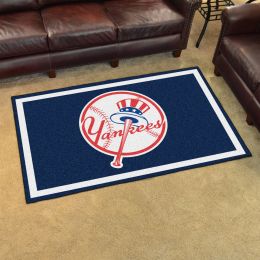 New York Yankees Area Rug - 4 x 6 Bat in Hat Logo