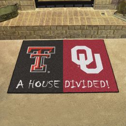 Texas Tech- Oklahoma House Divided Mat - 34 x 45
