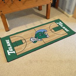 Tulane Green Wave Basketball Court runner Mat - 30 x 72