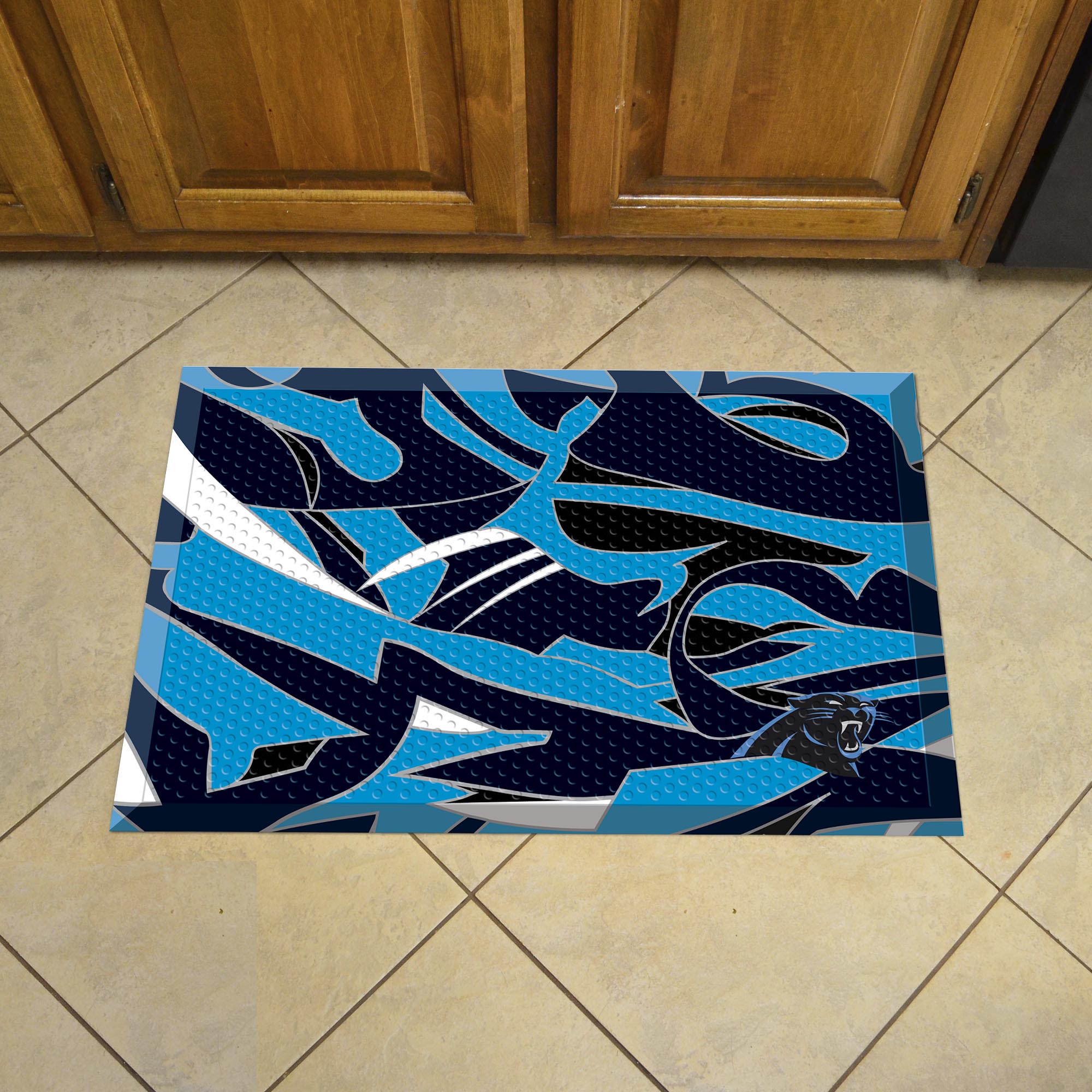 Carolina Panthers Quick Snap Scrapper Doormat - 19 x 30 rubber