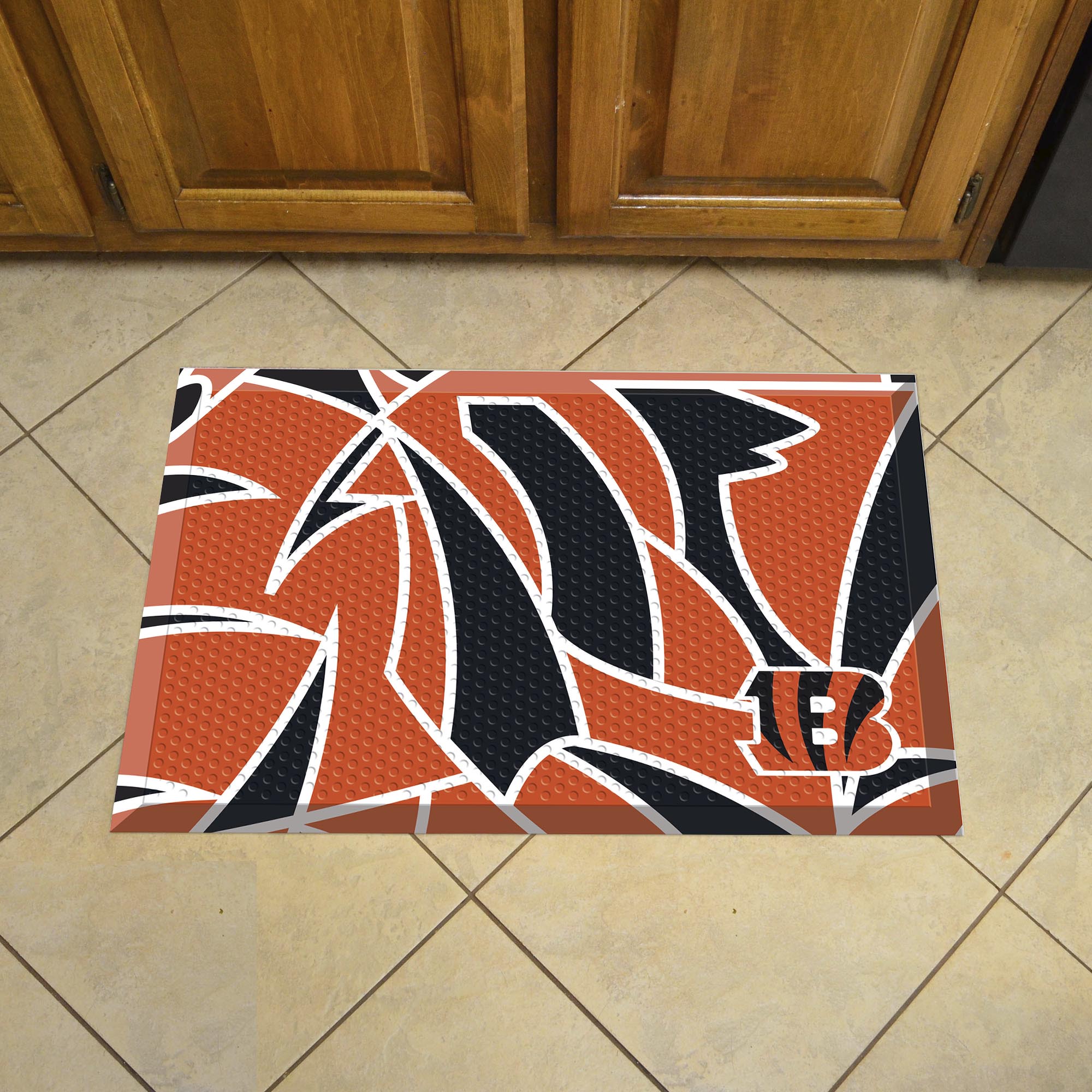 Cincinnati Bengals Quick Snap Scrapper Doormat - 19 x 30 rubber