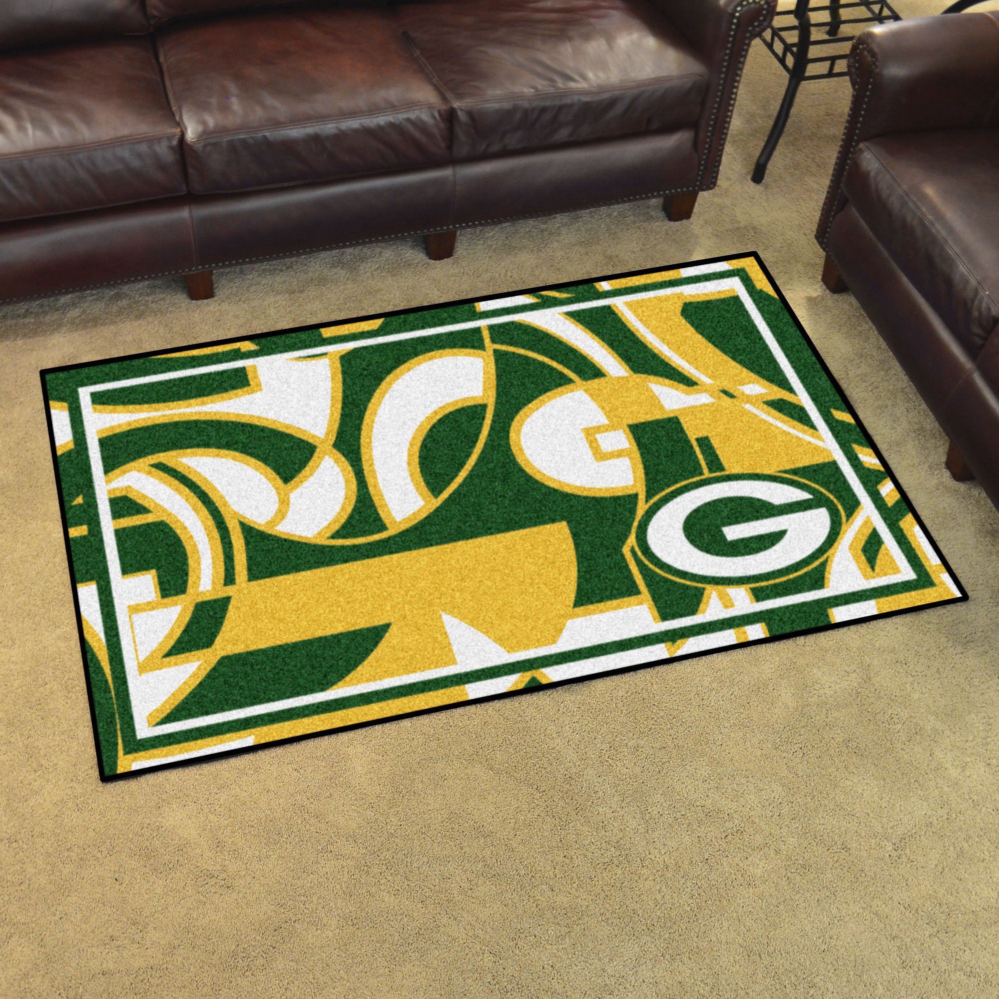 Green Bay Packers Quick Snap Area Rug Nylon 4’ x 6’