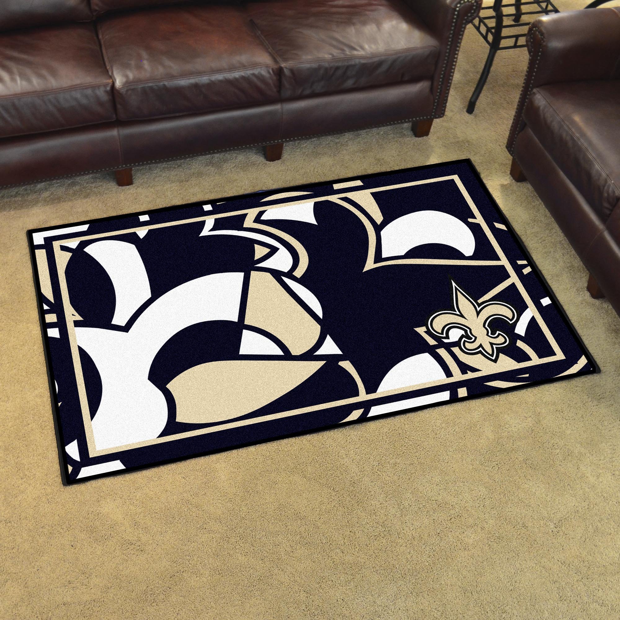 New Orleans Saints Quick Snap Area Rug - Nylon 4â€™ x 6â€™