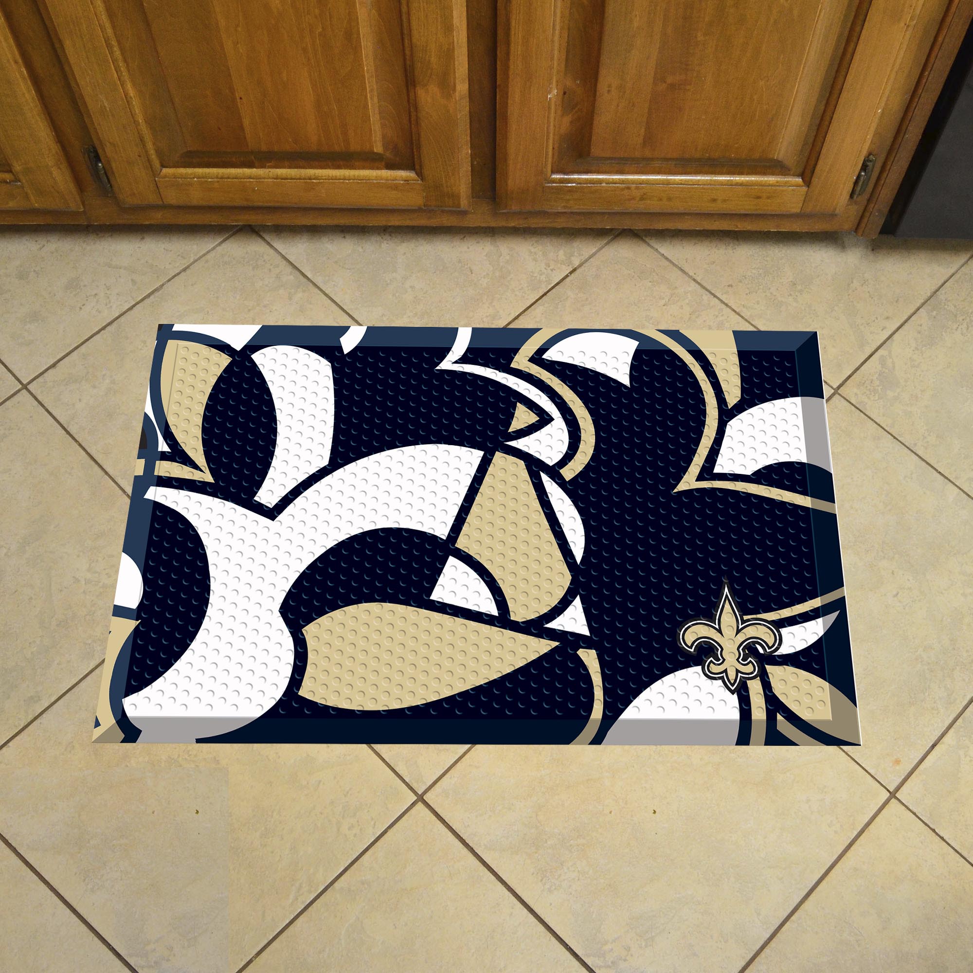 New Orleans Saints Quick Snap Scrapper Doormat - 19 x 30 rubber