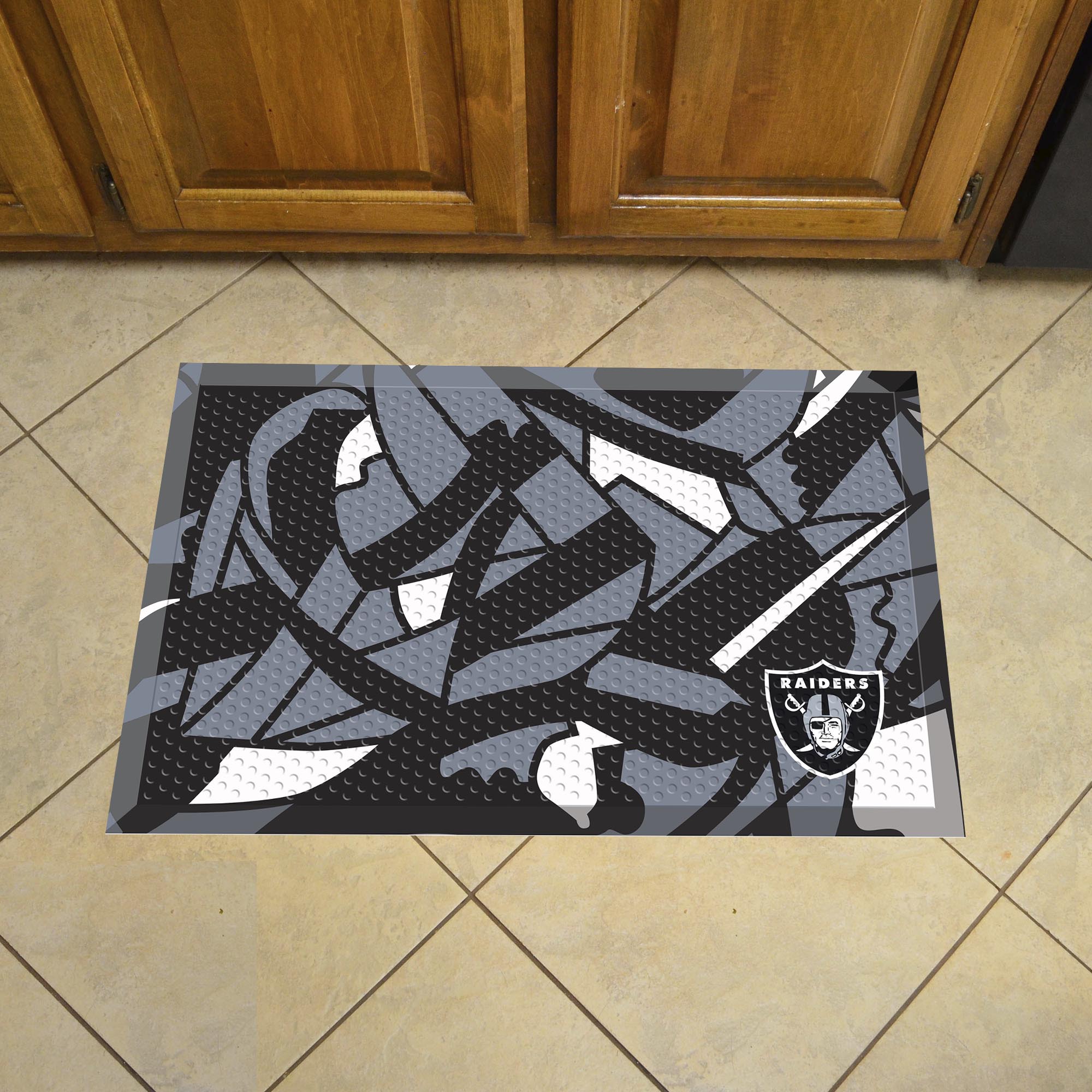 Oakland Raiders Quick Snap Scrapper Doormat - 19 x 30 rubber