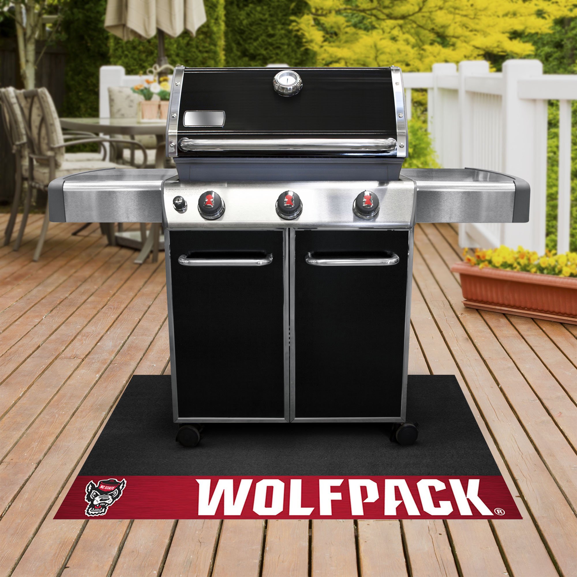 NC State University Wolf Head Grill Mat â€“ Vinyl 26 x 42