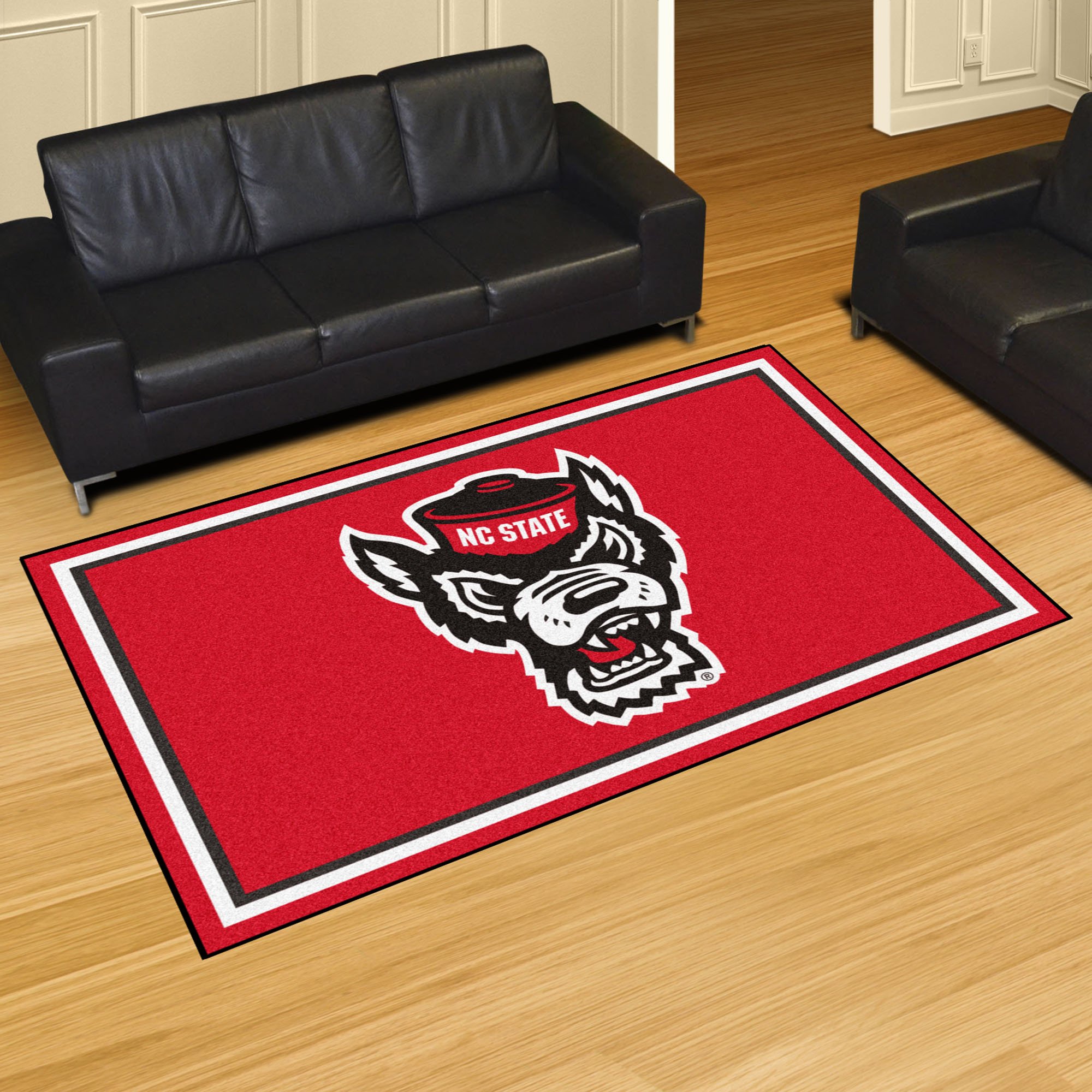 NC State University Wolf Head Area rug â€“ Nylon 5â€™ x 8â€™