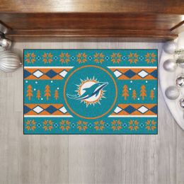 Dolphins Holiday Sweater Starter Doormat - 19 x 30