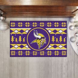 Vikings Holiday Sweater Starter Doormat - 19 x 30