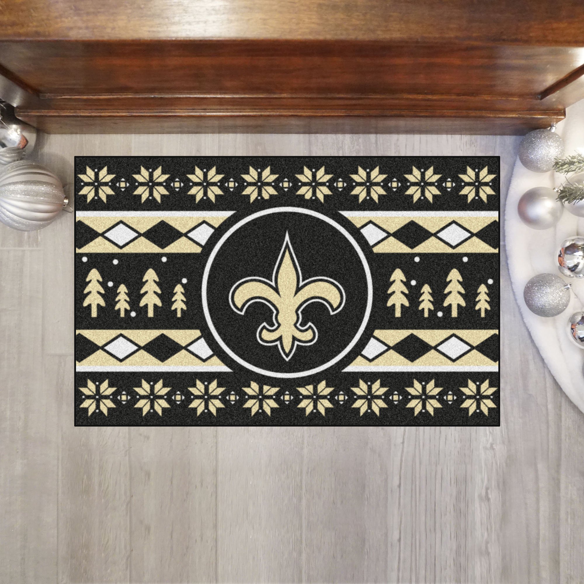 Saints Holiday Sweater Starter Doormat - 19 x 30