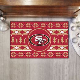 49ers Holiday Sweater Starter Doormat - 19 x 30
