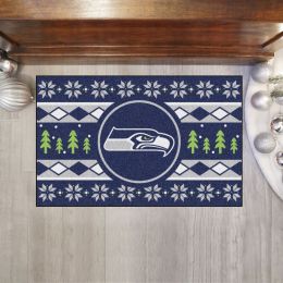 Seahawks Holiday Sweater Starter Doormat - 19 x 30