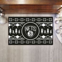 Brooklyn Nets Holiday Sweater Starter Doormat - 19x30