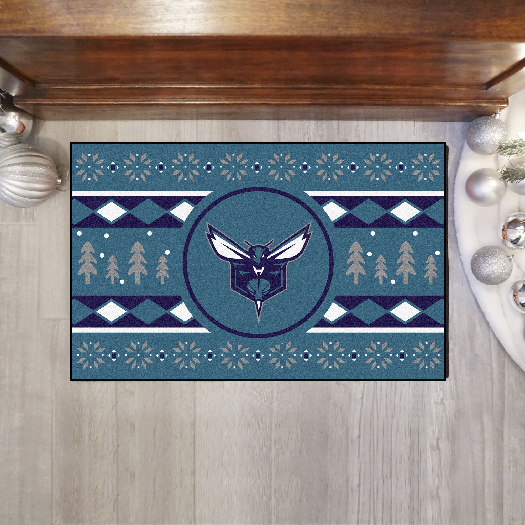 Charlotte Hornets Holiday Sweater Starter Doormat - 19x30