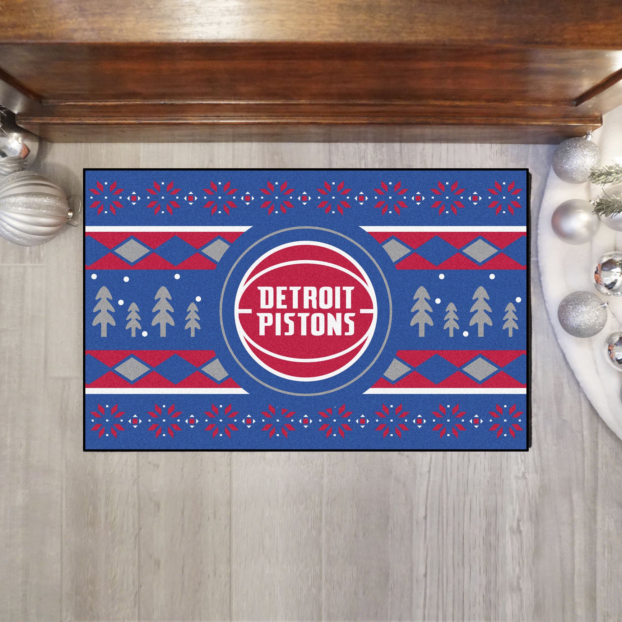 Detroit Pistons Holiday Sweater Starter Doormat 19x30