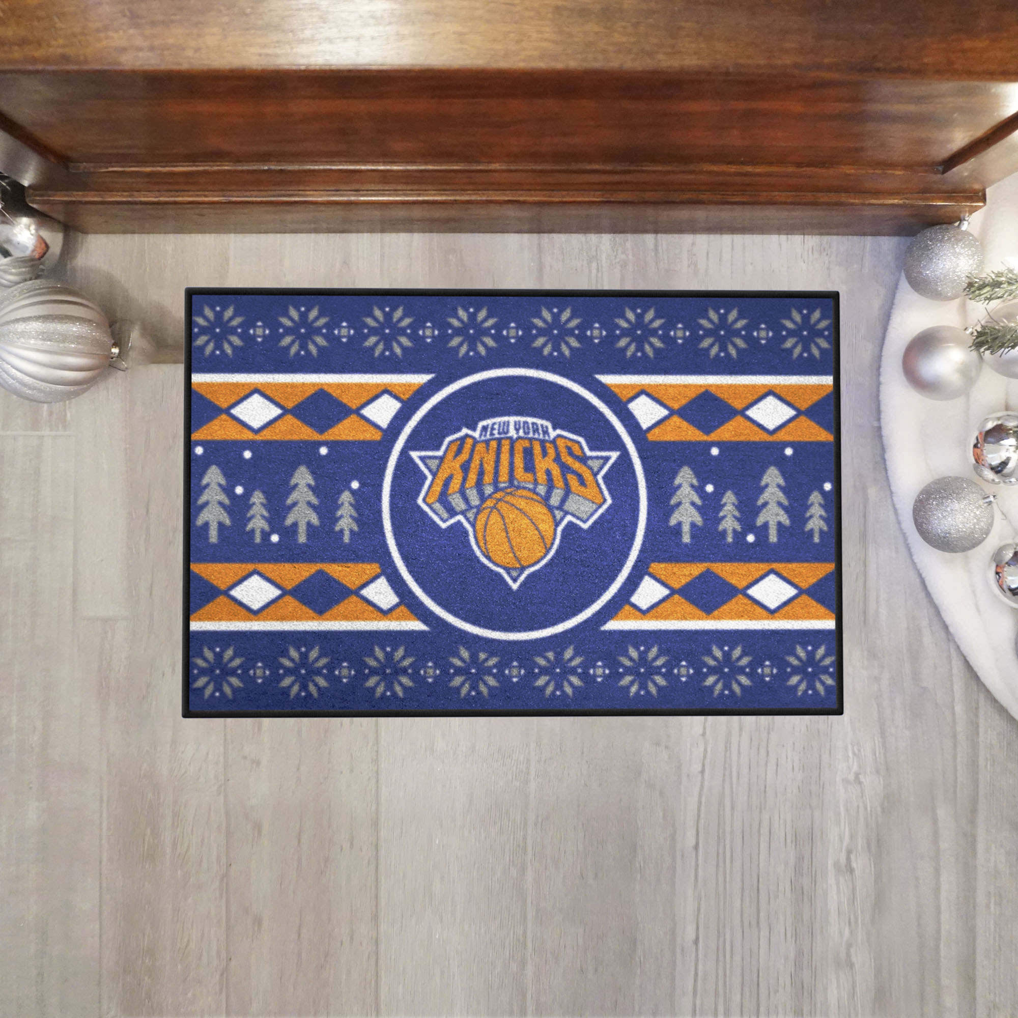 New York Knicks Holiday Sweater Starter Doormat - 19 x 30