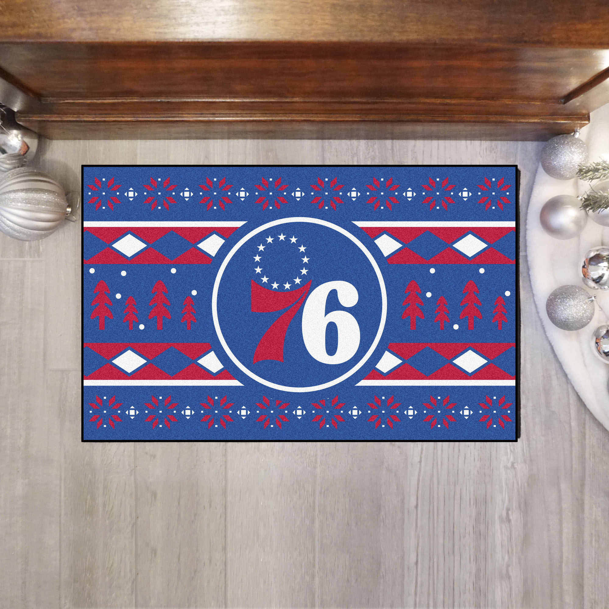 Philadelphia 76ers Holiday Sweater Starter Doormat - 19x30
