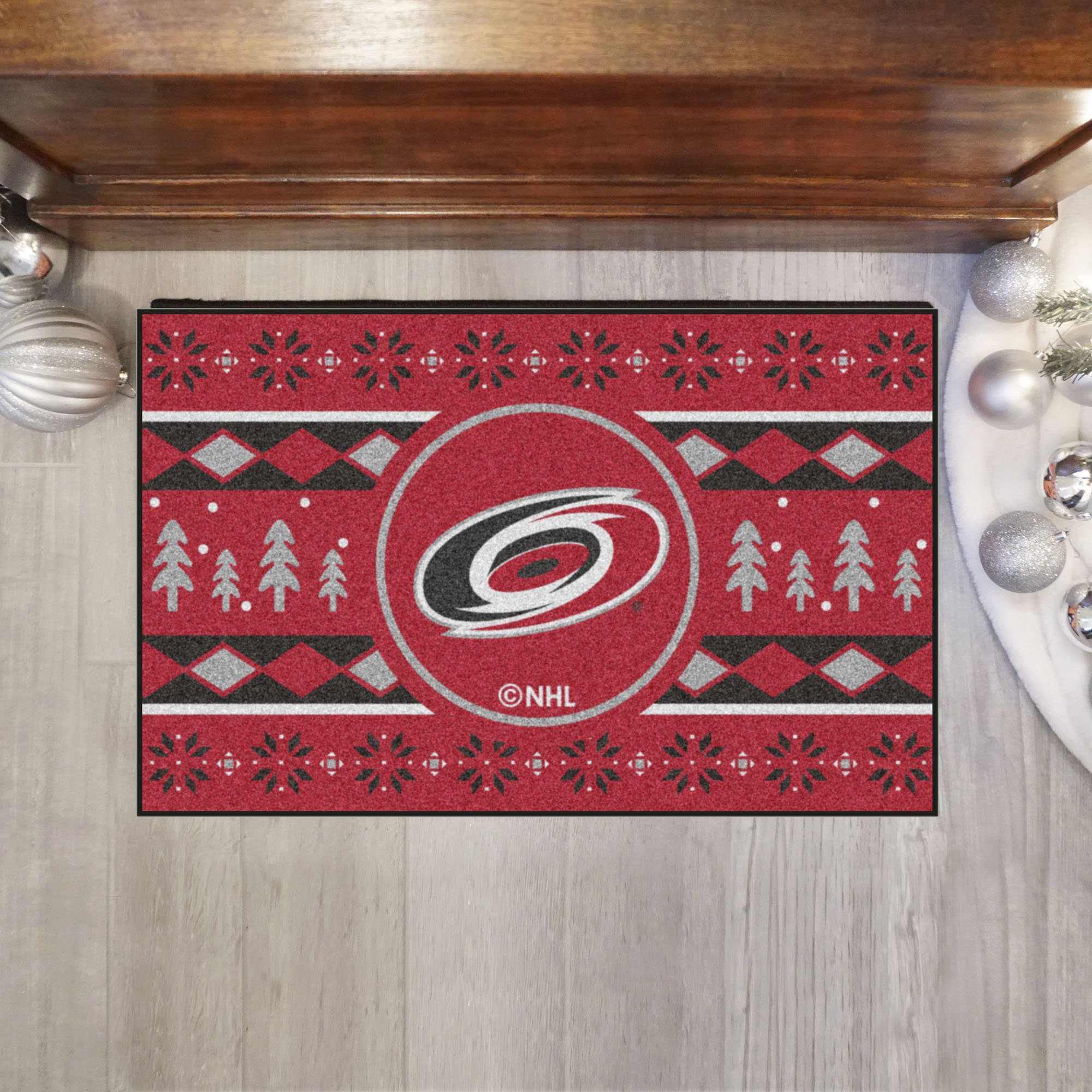 Hurricanes Holiday Sweater Starter Doormat - 19 x 30