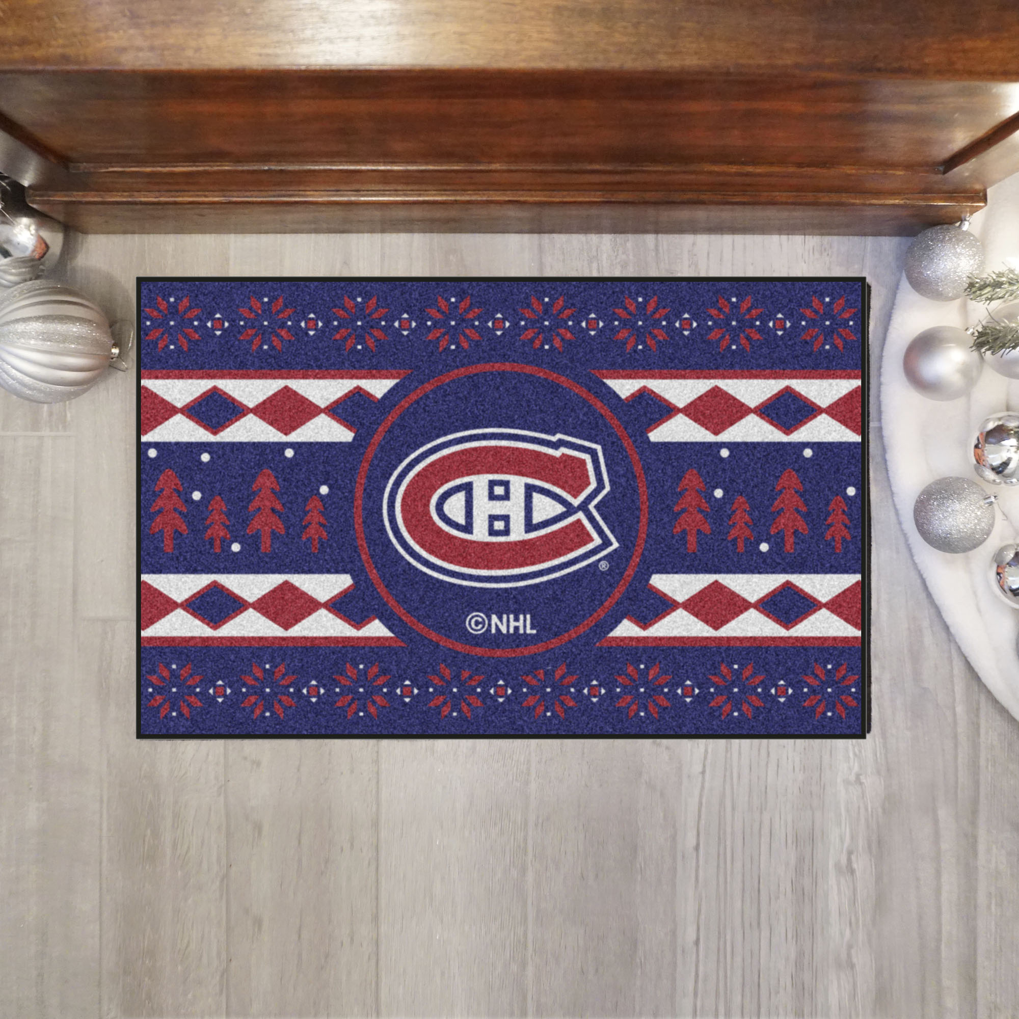 Canadiens Holiday Sweater Starter Doormat - 19 x 30