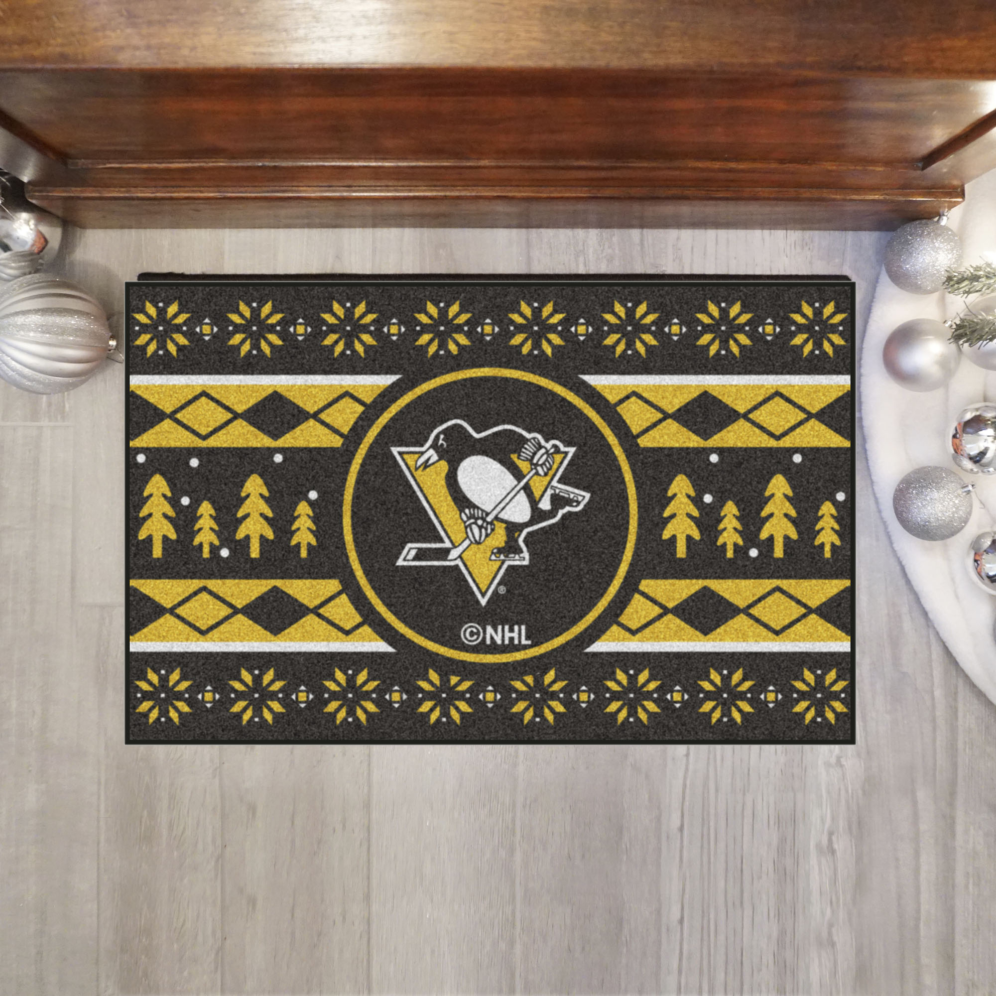 Penguins Holiday Sweater Starter Doormat - 19 x 30