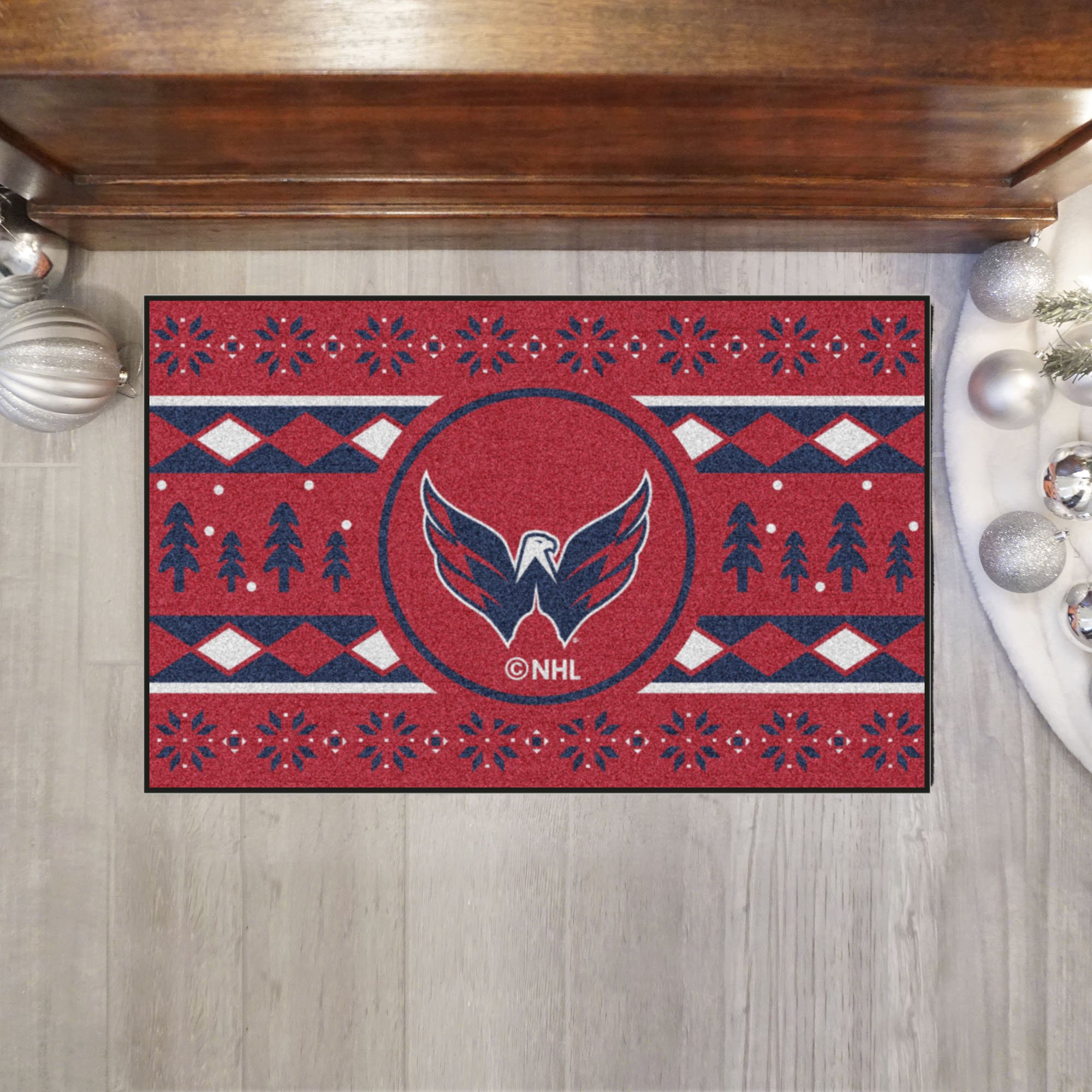 Capitals Holiday Sweater Starter Doormat - 19 x 30