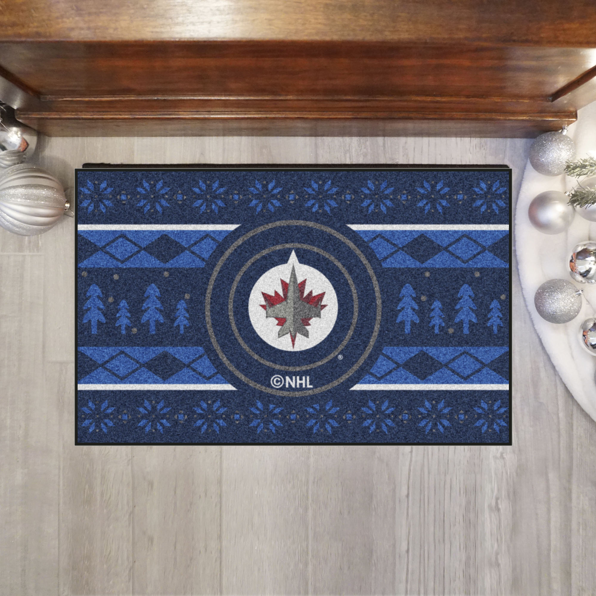Winnipeg Jets Holiday Sweater Starter Doormat - 19 x 30