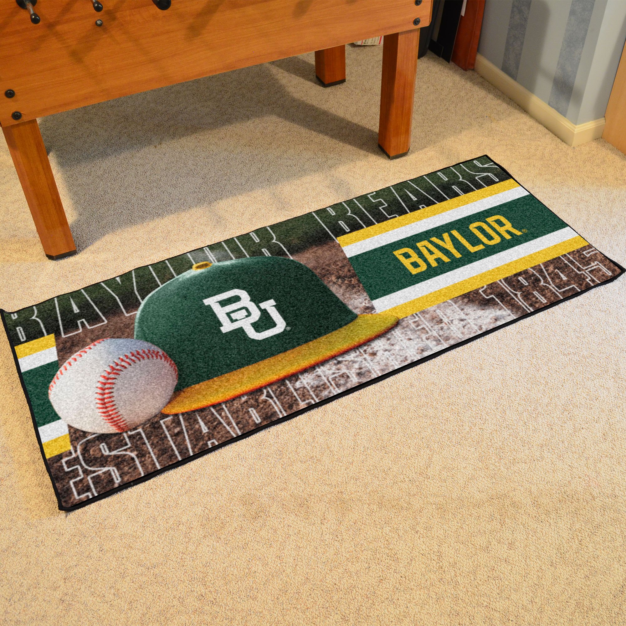 Baylor Baseball Runner Mat - Nylon 30 x 72