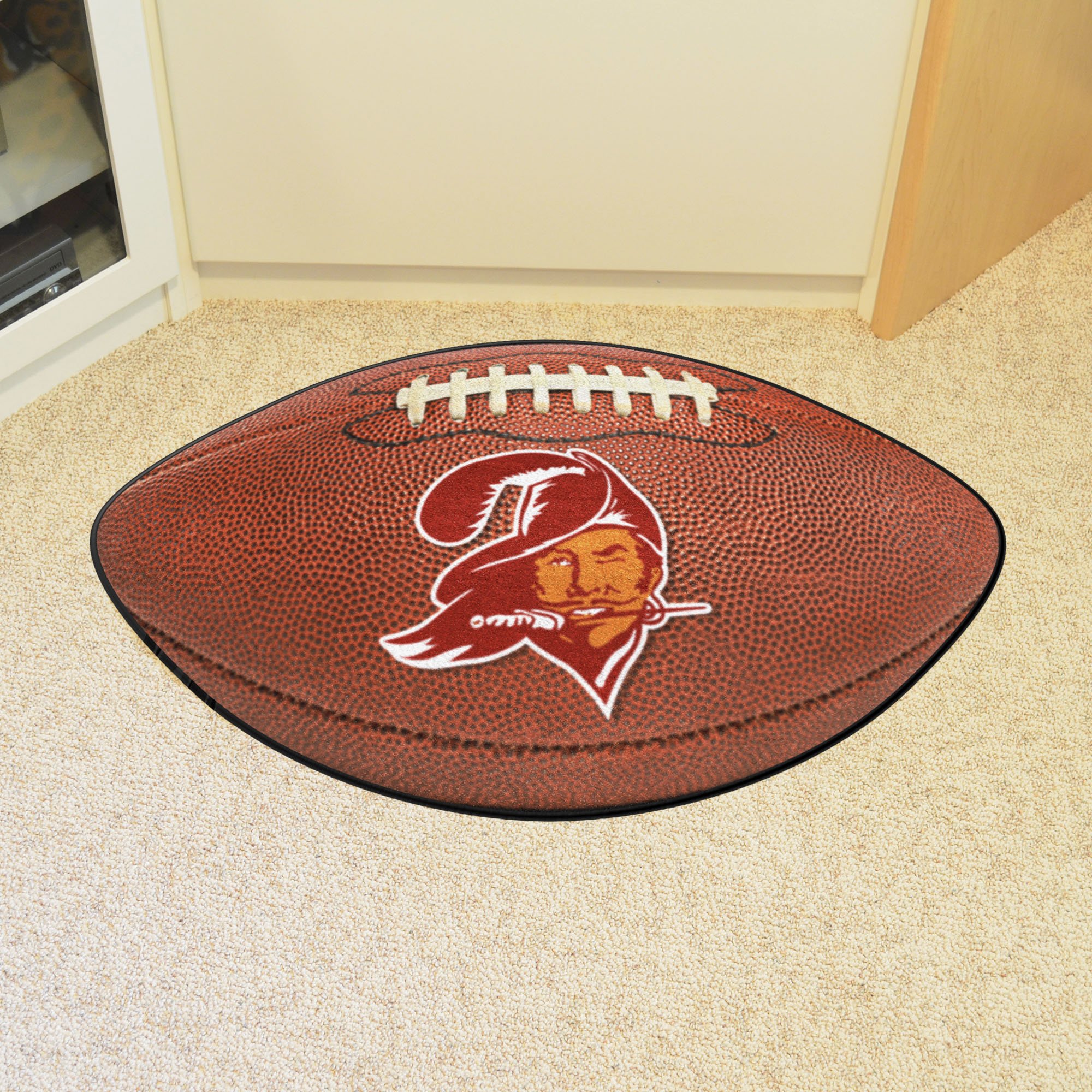 Tampa Bay Buccaneers Retro Football Shaped Area Rug