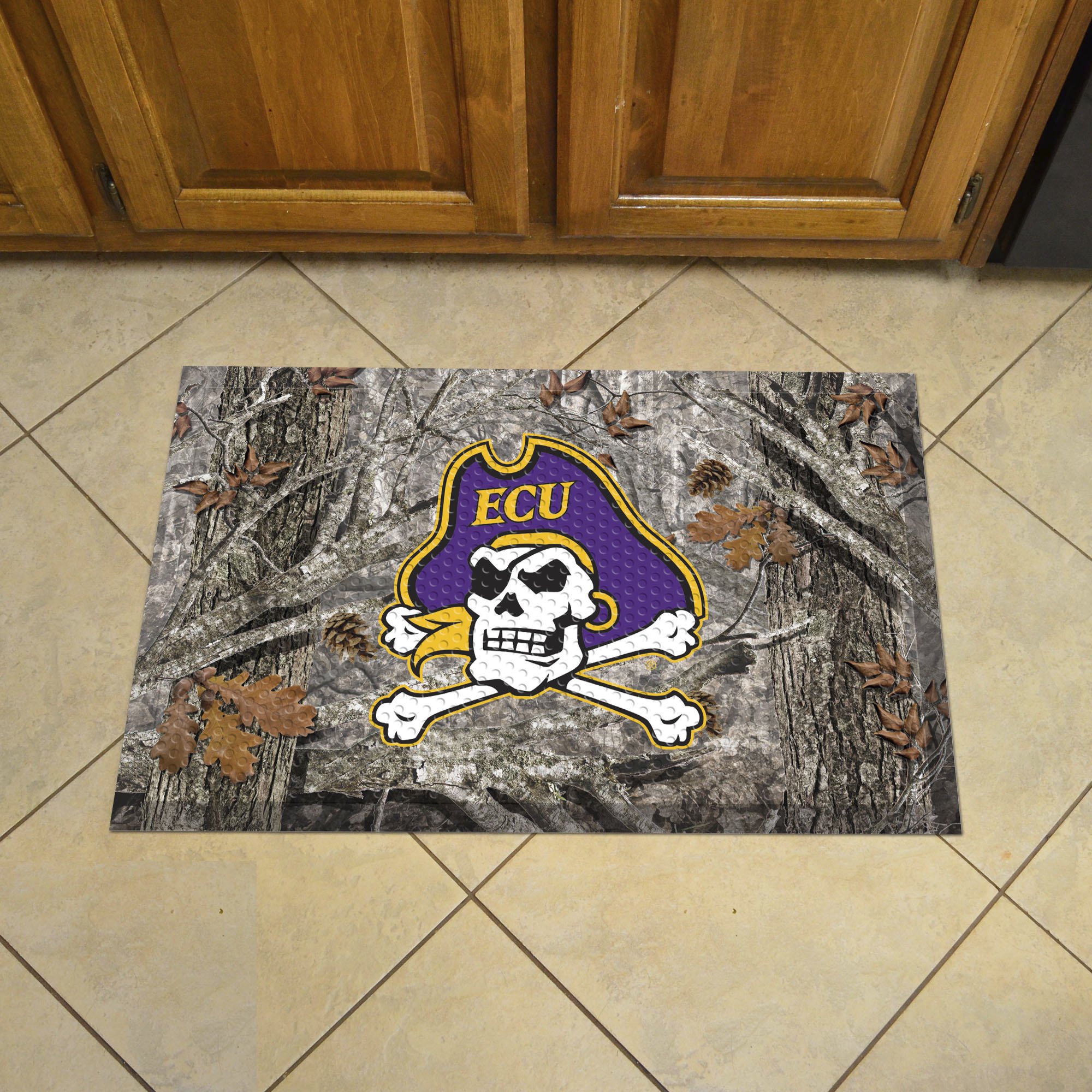 East Carolina Pirates Camo Scrapper Mat - 19 x 30 Rubber