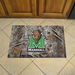 Marshall Thundering Herd Camo Scrapper Mat - 19 x 30 Rubber