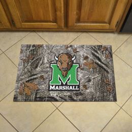 Marshall Thundering Herd Camo Scrapper Mat - 19 x 30 Rubber