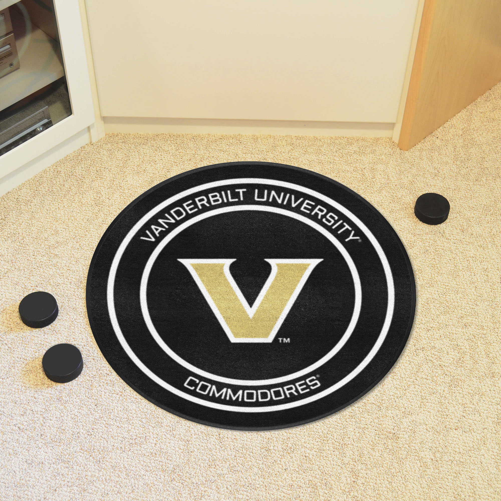 Vanderbilt Commodores Hockey Puck Shaped Area Rug