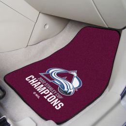 Colorado Avalanche 2022 Stanley Cup Champions 2pc Carpet Car Floor Mats - 18 x 27