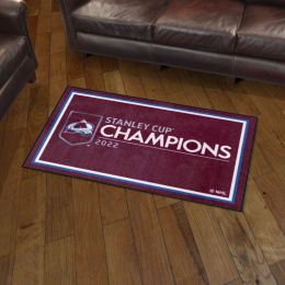 Colorado Avalanche 2022 Stanley Cup Champions Area rug - 3â€™ x 5â€™ Nylon