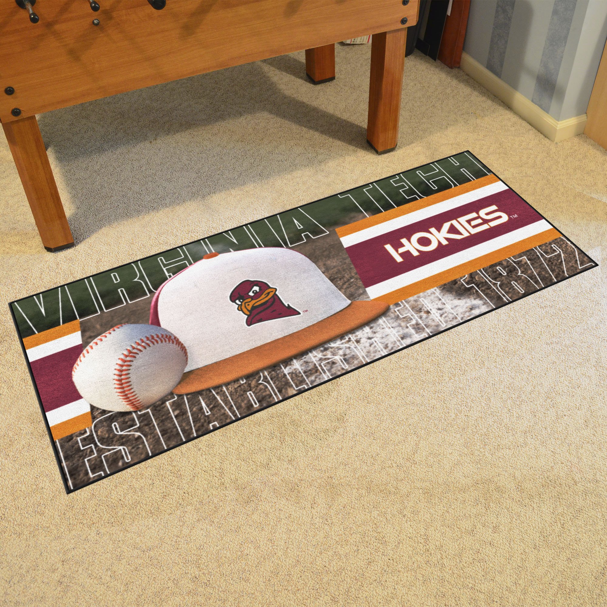 Virginia Tech Hokies Baseball Runner Mat - 29.5 x 72