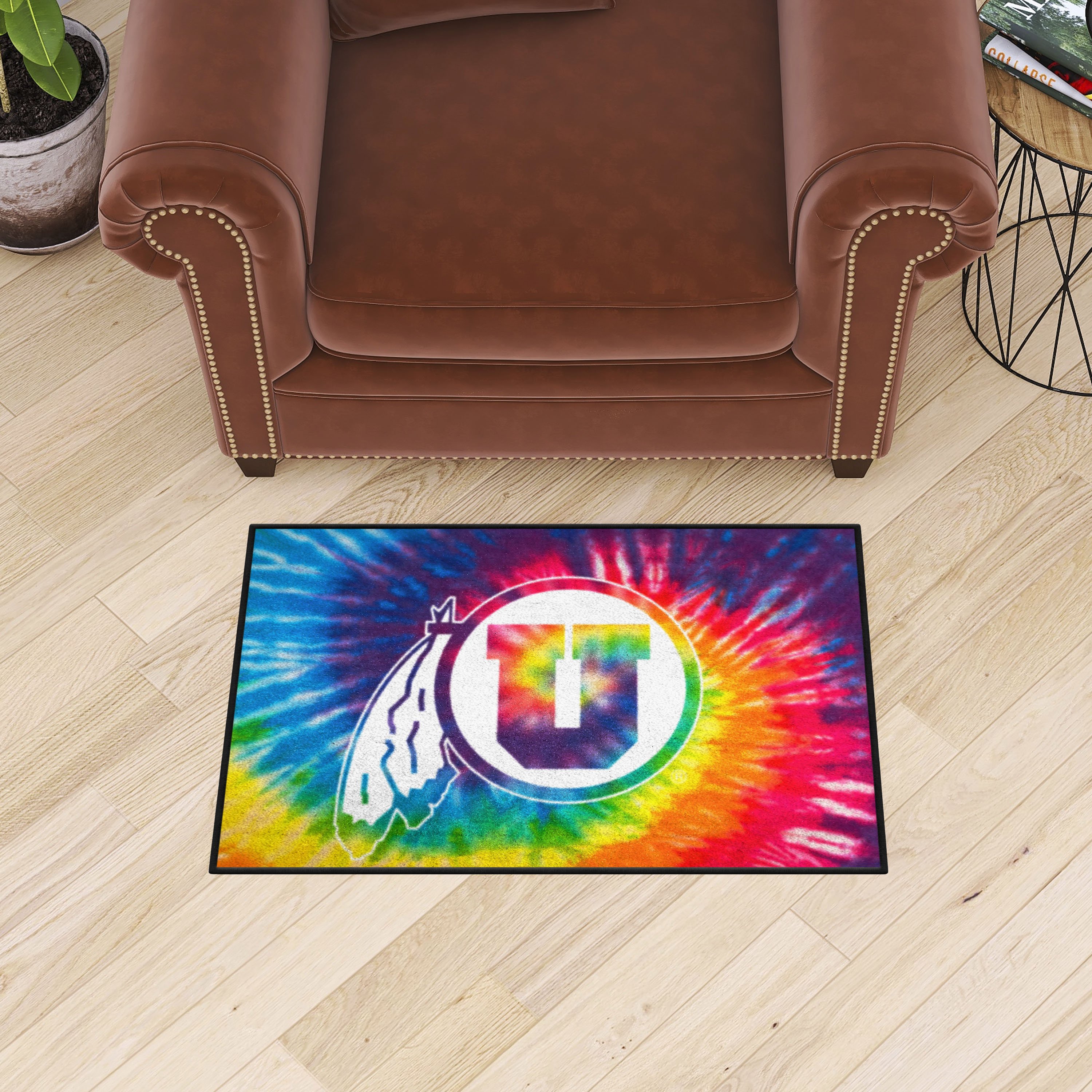 Utah Utes Tie Dye Starter Doormat 19 x 30