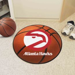 Atlanta Hawks Logo Retro Basketball Shaped Area Rug