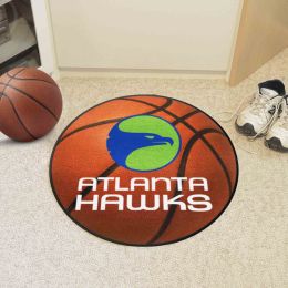 Atlanta Hawks Alt Logo Retro Basketball Shaped Area Rug