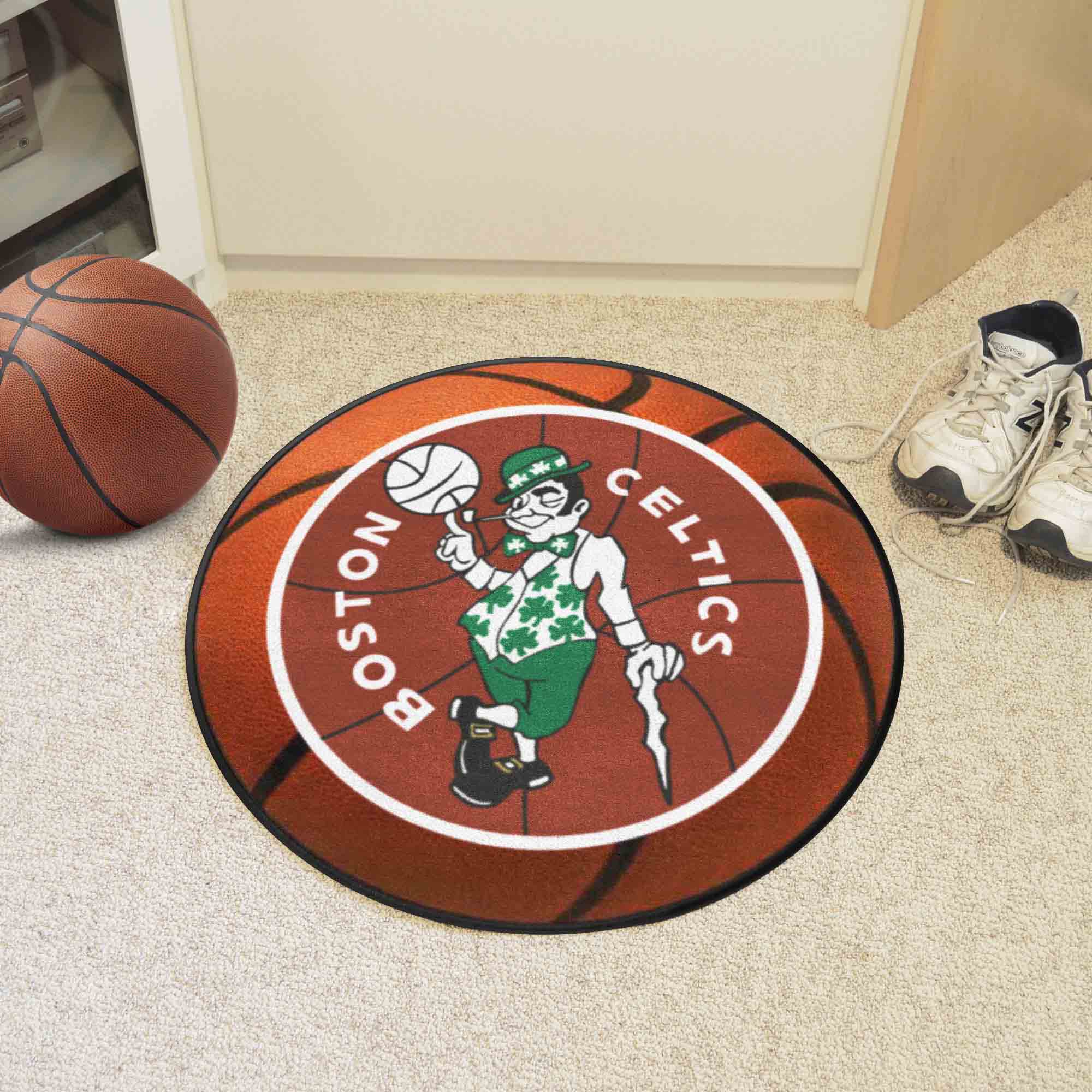 Boston Celtics Moscot Retro Basketball Shaped Area Rug