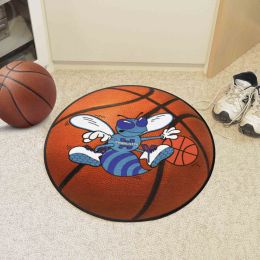 Charlotte Hornets Moscot Retro Basketball Shaped Area Rug