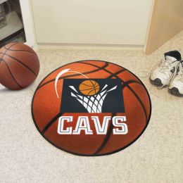 Cleveland Cavaliers Logo Retro Basketball Shaped Area Rug