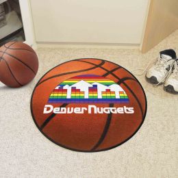 Denver Nuggets Logo Retro Basketball Shaped Area Rug
